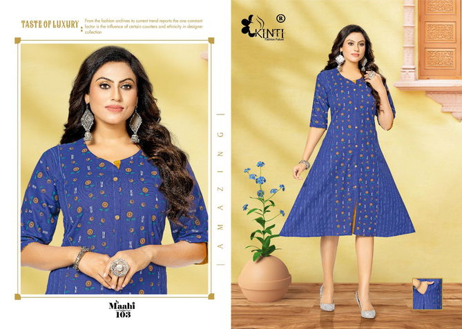 Kinti Maahi Ethnic Wear Princess Cut Wholesale Cotton Kurtis Catalog